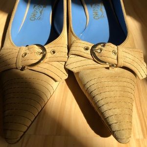 Salvatore Ferragamo sling backs in suede